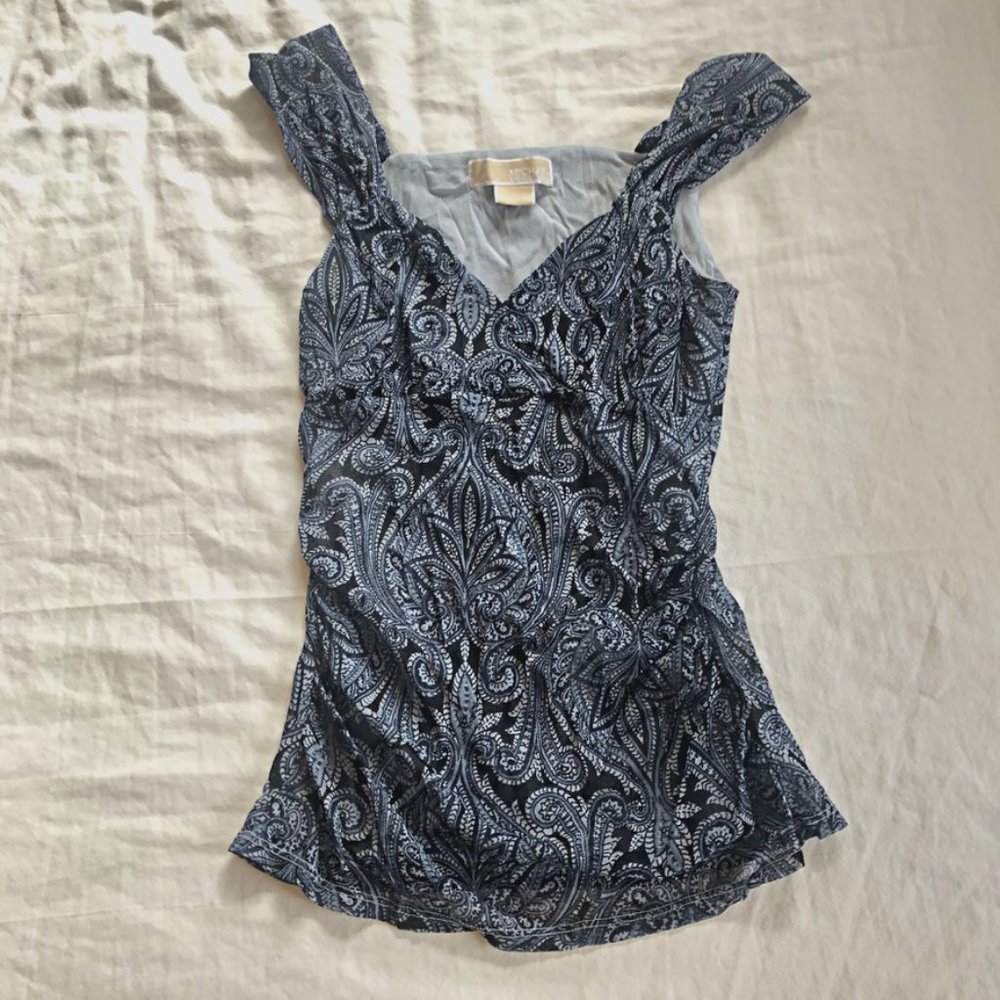 Black and Blue Paisley Michael Kors Top